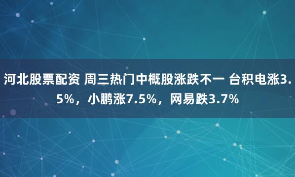 河北股票配资 周三热门中概股涨跌不一 台积电涨3.5%，小鹏涨7.5%，网易跌3.7%